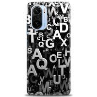 Xiaomi Redmi K40 Kılıf HD Baskılı Kılıf - Harfler + Tam Ekran Koruyucu