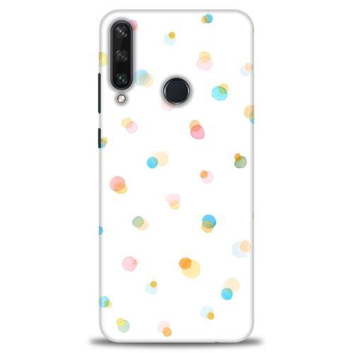 Huawei Y6P Kılıf HD Baskılı Kılıf - Rengarenk Puantiye + Tam Ekran Koruyucu