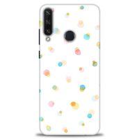 Huawei Y6P Kılıf HD Baskılı Kılıf - Rengarenk Puantiye + Tam Ekran Koruyucu