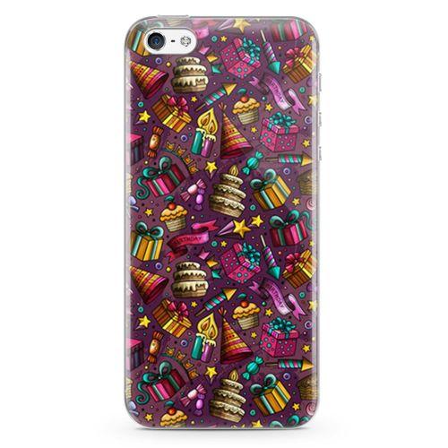 Apple iPhone 5 Kılıf Parti Malzemeleri Doodle Arka Kapak Koruma Desenli Full Koruyucu