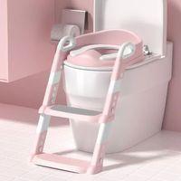 Pembe Merdivenli Çocuk Klozet Tuvalet Eğitimi Atı