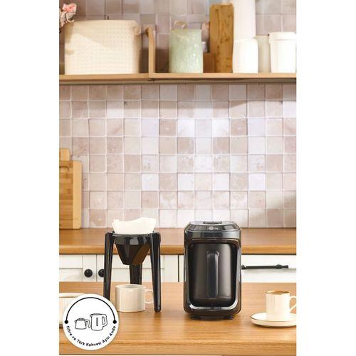 Karaca Hatır Hüp 2 İn 1 Türk Kahve Makinesi / Filtre Kahve Makinesi 5 Fincan Kapasiteli Black