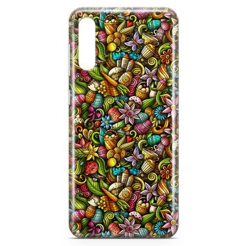 Samsung Galaxy A50 Kılıf Happy Doodle Arka Kapak Koruma Desenli Full Koruyucu