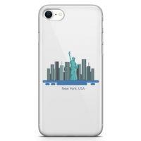 Apple iPhone SE 2020 Kılıf New York Amerika Arka Kapak Koruma Desenli Full Koruyucu