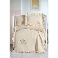 Kanz 4 Kat Hand Made Fırfırlı Müslin Örtü Seti Knz-020 Krem