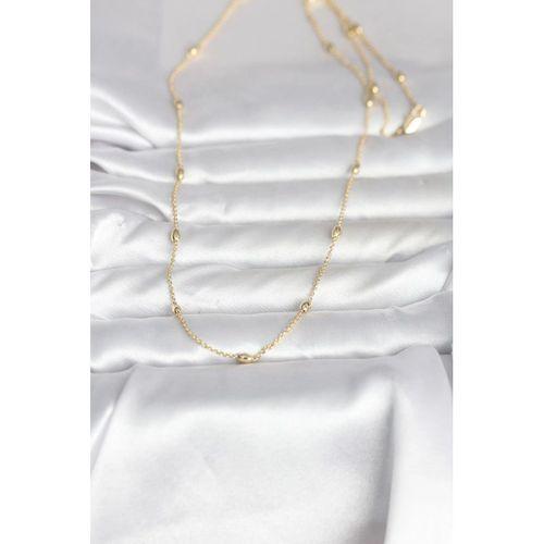 CM 14K Gold Renk Damla Topçuk Model Zincirli 60 cm Kadın Kolye