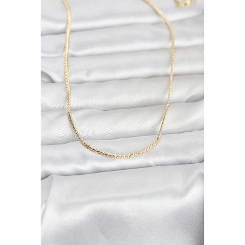 CM 14K Gold Renk Yassı Zincir Model 60 cm Kadın Kolye