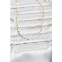 CM 14K Gold Renk Yassı Zincir Model 60 cm Kadın Kolye