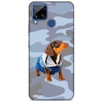 Oppo Realme C15 Kılıf Köpek Kıyafetleri (50) Shockproof Kılıf Dakhund Puf Mont
