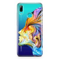 Huawei P Smart 2019 Kılıf Yüz Renk Arka Kapak Koruma Desenli Full Koruyucu