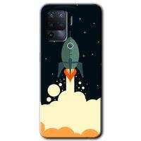 BeRa Aksesuar Oppo Reno 5 Lite Kılıf Baskılı Kapak - Space Smoke +Tam Kaplayan Mat Seramik