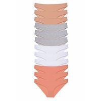 12 adet Süper Eko Set Likralı Kadın Slip Külot Ten Gri Beyaz Pudra