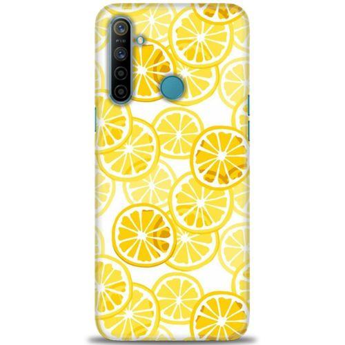 Realme C3 Kılıf HD Baskılı Kılıf - Sarı + Tam Ekran Koruyucu