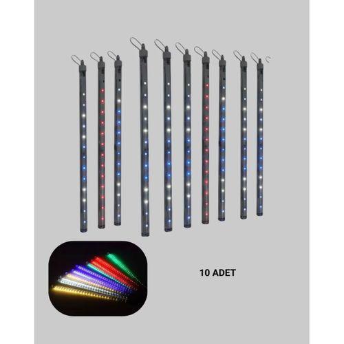 Dekoratif Rgb Led Işık Çubuğu Seti 10 Adet Çubuk Kayan Yıldız Efektli