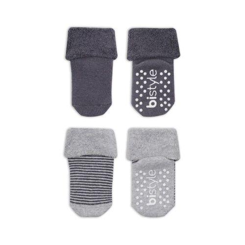Bistyle Çemberli Kaymaz Havlu Soket Çorap 2'Li BS10503 Gri-Antrasit
