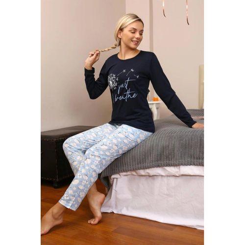 Kadın Penye Uzun Kol Pijama Takım Laciver