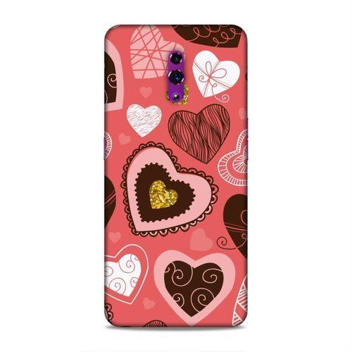 Oppo Reno Kılıf Kalpli Cikolata Arka Kapak Silikon Koruma Full Koruyucu