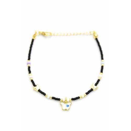 Kelebek Boncuk Bileklik - Siyah