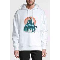 My Neighbor Komşum Totoro Baskılı Beyaz Erkek Kapşonlu Sweatshirt