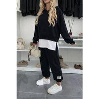 Kadın Uzun Kollu Kapşonlu Viskon Iki Iplik Bluz Ve Pantolon Ikili Takım