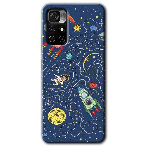 Poco M4 Pro 5G Kılıf HD Desen Baskılı Arka Kapak - Kedi Galaksi + Kırılmaz Cam