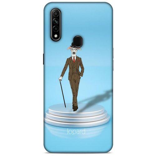 Oppo A31 Kılıf FunnyMaX (45) Liquid Air Kılıf Açık Mavi Köpek