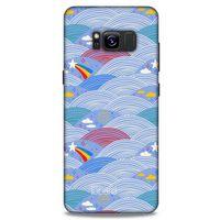 Samsung Galaxy S8 Kılıf Pastel Renkler (2) Kabı Mor Beyaz