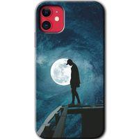 iPhone 11 Kılıf HD Desen Baskılı Arka Kapak - Dolunay Yalnızlık + Kırılmaz Cam