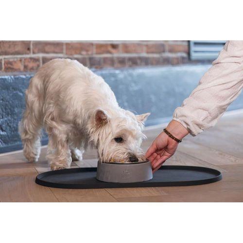 Beeztees DBL Mama Su Kabı Servisi, Silikon, Kaymaz, Antrasit, 45x25x1,5cm