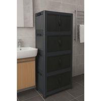 Mandella Safir 4 Lü Katlanabilir Çok Amaçlı Kapaklı Portatif Organizer Dolap Antrasit