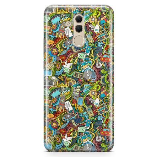 Huawei Mate 20 Lite Kılıf Doodle Bilgisayar Cep Telefonu Arka Kapak Koruma Desenli Full Koruyucu
