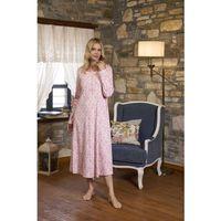 CossybyAqua 26387 Pembe Desenli Uzun Kol Büyük Beden Gecelik