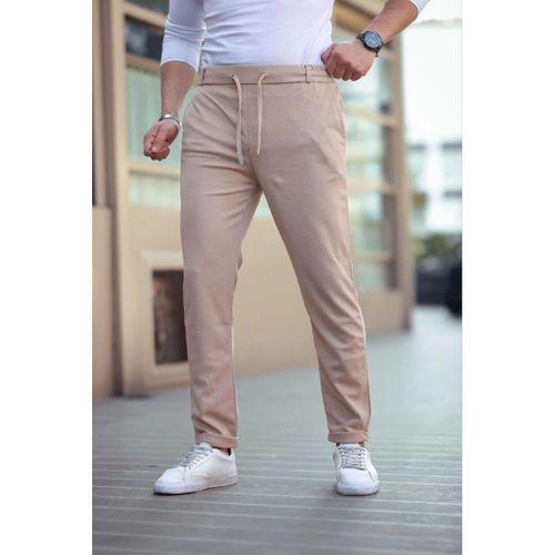 Erkek Diagonel Mikro Dokulu Cepli Beli Lastilki Pantolon - Gri