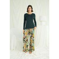 Çiçek Ve Yaprak Desenli Pijama Takımı