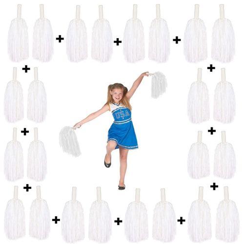 12 Çift ( 24 Adet ) Beyaz Renk 23 Nisan 19 Mayıs 29 Ekim Okul Gösteri Ponponları