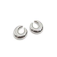 Metal Hilal Küpe - Gümüş