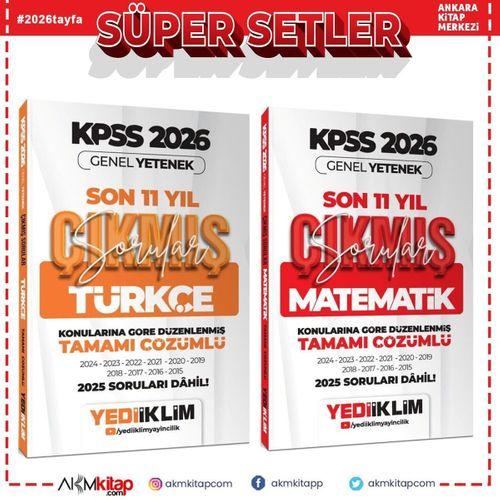 Yediiklim 2026 KPSS Lisans Matematik ve Türkçe Konularına Göre Son 11 Yıl Çıkmış Sorular Seti 2 Kitap