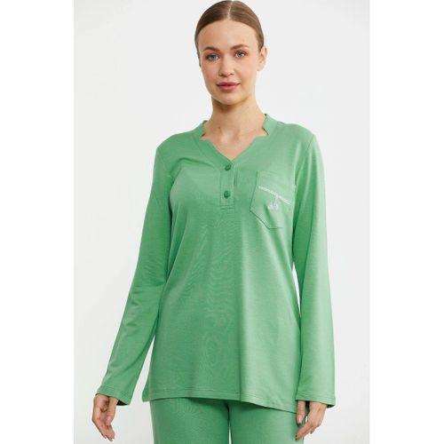 Sementa 76438 Yarım Düğmeli Cep Detaylı Pijama Takım