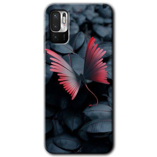 MRCİLETİSİM Poco M3 Pro Kılıf HD Desen Baskılı Arka Kapak + Temperli Cam - Dark Butterfly