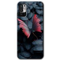 MRCİLETİSİM Poco M3 Pro Kılıf HD Desen Baskılı Arka Kapak + Temperli Cam - Dark Butterfly