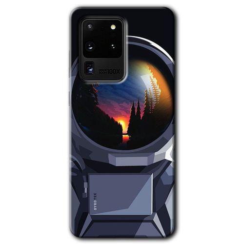 Galaxy S20 Ultra Kılıf HD Desen Baskılı Arka Kapak - Astronot + Kırılmaz Cam