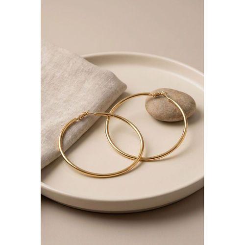 316L Çelik Gold Renk 66 mm Halka Küpe