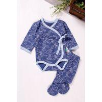 Kruvaze Bağlamalı Dinazor Desenli 2'li Erkek Takım