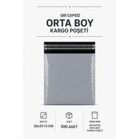 Gri Cepsiz Orta Boy Kargo Poşeti 30x37+5 Cm 100 Adet