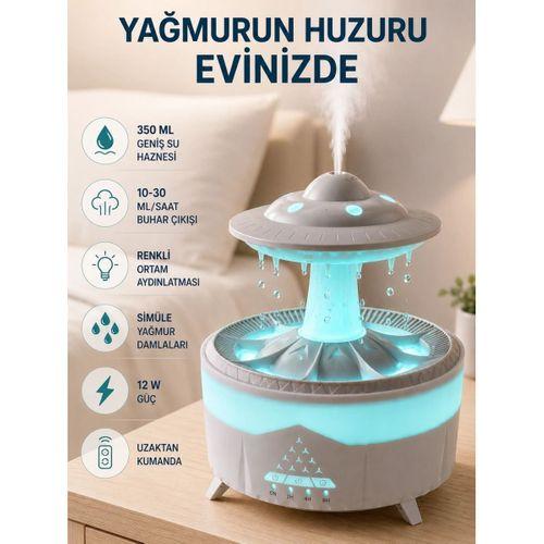 Ufo Yağmur Efektli Hava Nemlendirici 350 Ml Rgb Işıklı Uzaktan Kumandalı