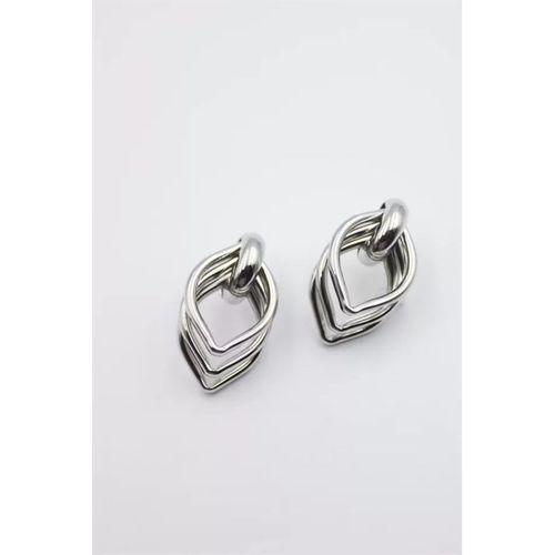 Metal Halka Küpe - Gümüş