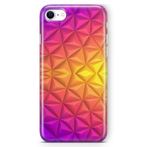 Apple iPhone SE 2020 Kılıf Elmas Rainbow Arka Kapak Koruma Desenli Full Koruyucu