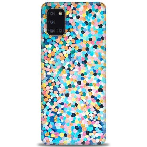 Samsung Galaxy A31 Kılıf HD Baskılı Kılıf - Renkli Benekler + Tam Ekran Koruyucu