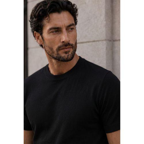 Kwon Bisiklet Yaka Basic Kısa Kollu İnce Triko Erkek T-Shirt - Siyah