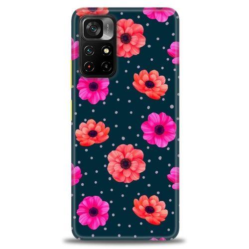 Xiaomi Redmi Note 11 Pro Plus Kılıf HD Baskılı Kılıf - Puantiye ve Çiçekler + Tam Ekran Koruyucu